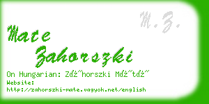 mate zahorszki business card